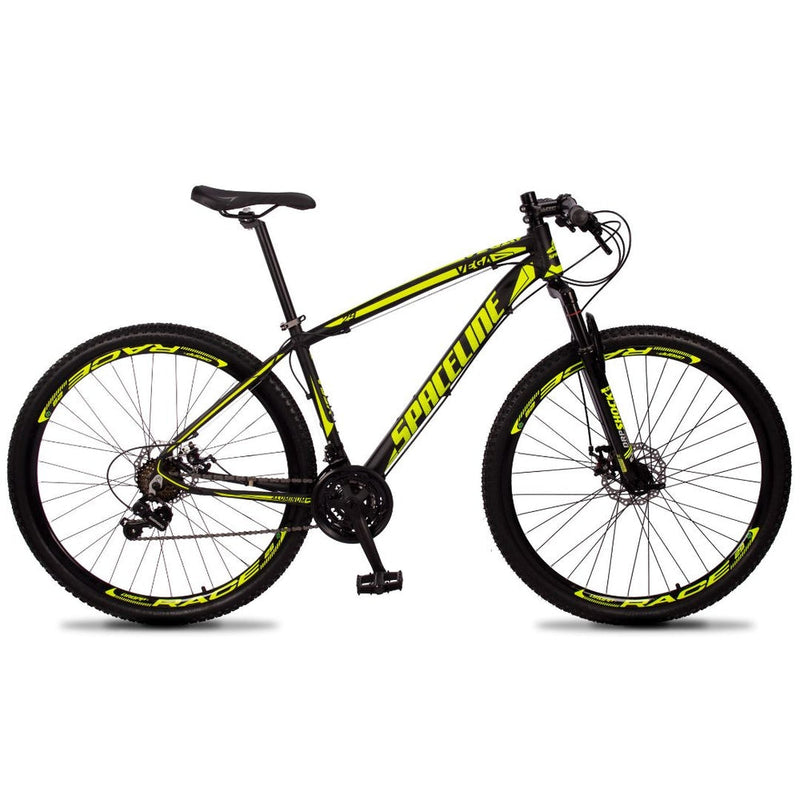Bicicleta 29 Spaceline Vega 21V Cambios Shimano Freio a Disco Mecânico com Suspensão - Gaamerr maniia 