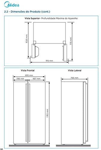Refrigerador/Geladeira Midea Side by Side 528L - Gaamerr maniia 