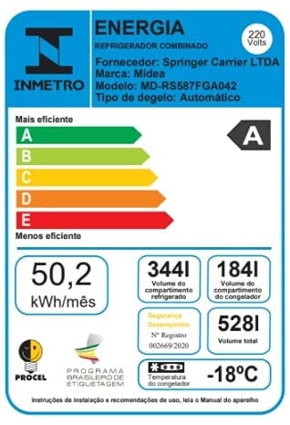 Refrigerador/Geladeira Midea Side by Side 528L - Gaamerr maniia 