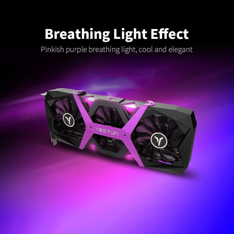 Placa de vídeo,Placa gráfica para jogos RX6600XT-8G D6 PA com memória 8G / 128bit / GDDR6 3 ventiladores de tamanho grande Placa traseira de metal luz respiratória - Gaamerr maniia 