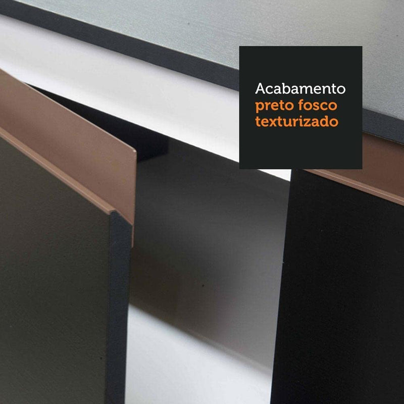 Cozinha Completa Madesa Reims 260007 com Armário e Balcão - Preto - Gaamerr maniia 