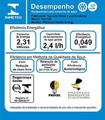 Purificador Agua Alcalina Ionizada com Ozônio Top Life (127, Preto) - Gaamerr maniia 