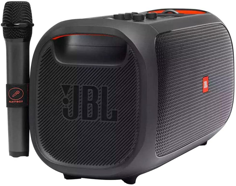 Caixa de Som Portátil Bluetooth JBL PartyBox On-The-Go, Com Microfone Sem Fio e Efeitos de Luzes - JBLPARTYBOXGOBBR2 - Gaamerr maniia 