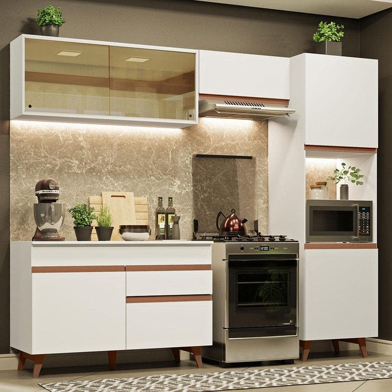 Cozinha Completa Madesa Reims Xa250003 com Armário e Balcão - Branco - Gaamerr maniia 