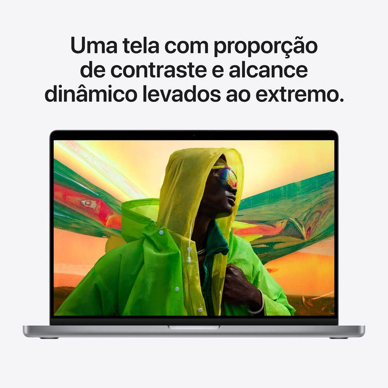 Apple MacBook Pro (de 14 polegadas, Processador M1 Pro da Apple com CPU 8‑core e GPU 14‑core, 16 GB RAM, 512 GB SSD) - Cinzento sideral - Gaamerr maniia 
