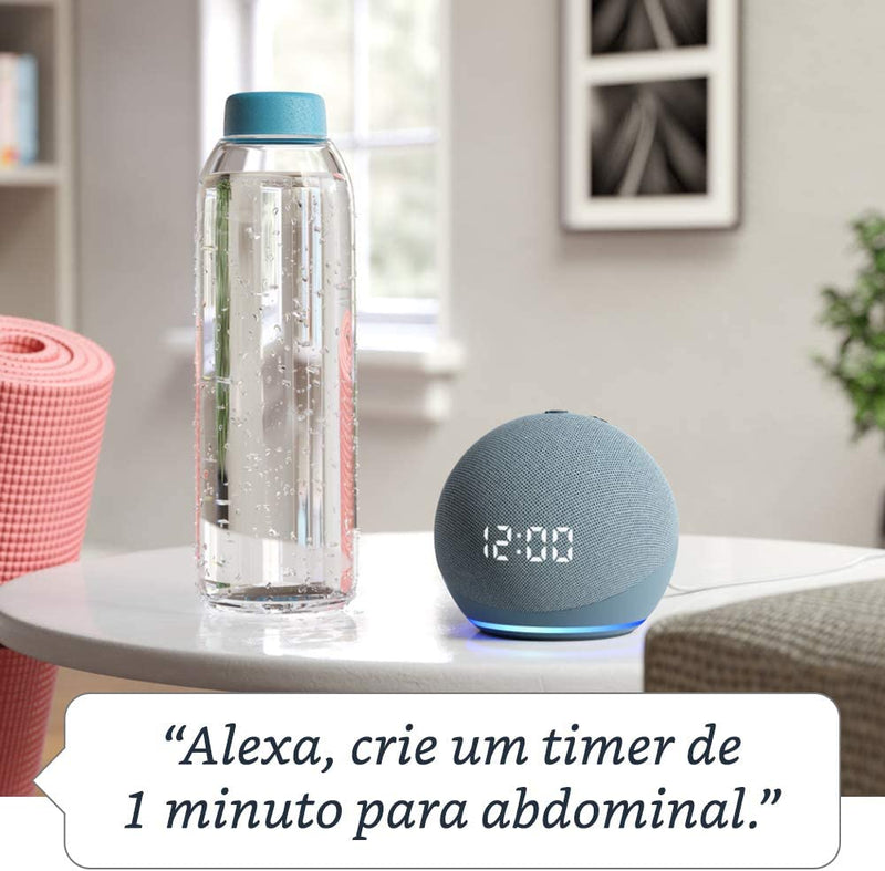 Echo Dot (4ª geração): Smart Speaker com Relógio e Alexa - Cor Azul
