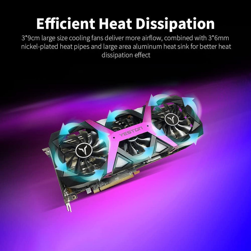 Placa de vídeo,Placa gráfica para jogos RX6600XT-8G D6 PA com memória 8G / 128bit / GDDR6 3 ventiladores de tamanho grande Placa traseira de metal luz respiratória - Gaamerr maniia 