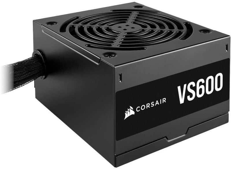 Corsair FONTE ATX 600W - VS600-80 PLUS WHITE - COM CABO DE FORCA - CP-9020224-BR, PRETO - Gaamerr maniia 
