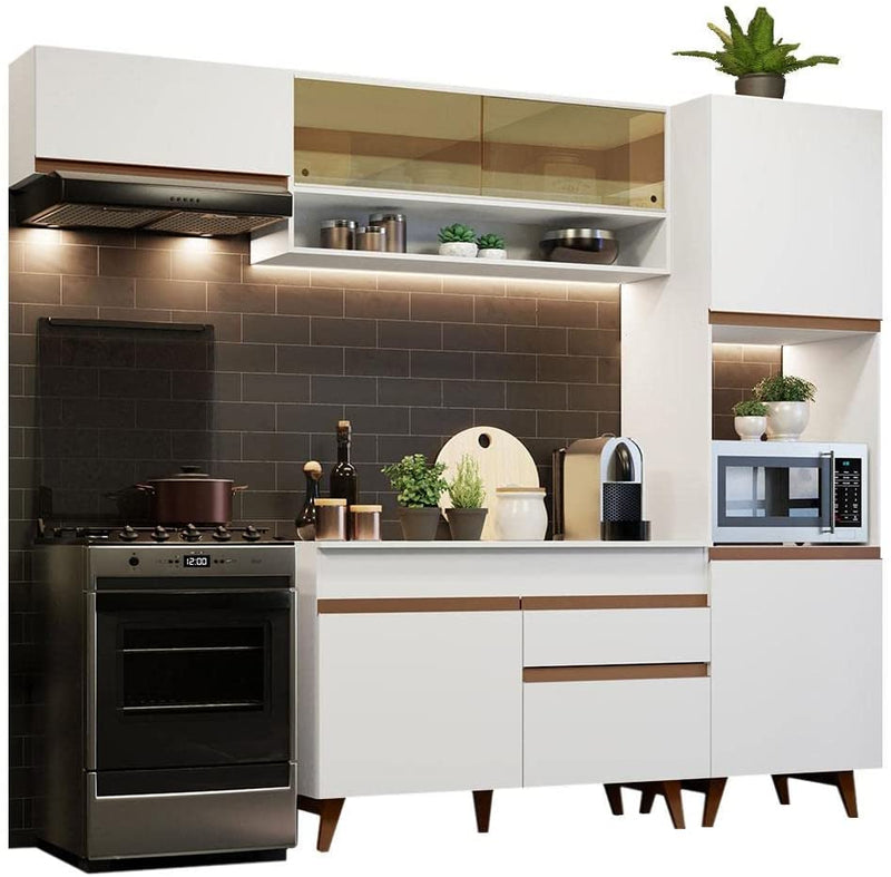 Cozinha Completa Madesa Reims 250004 com Armário e Balcão - Branco - Gaamerr maniia 