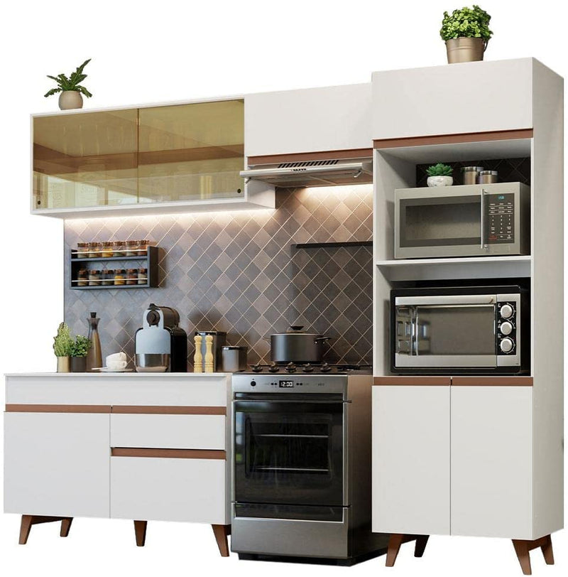 Cozinha Completa Madesa Reims Xc260001 com Armário, Balcão e Tampo - Branco - Gaamerr maniia 