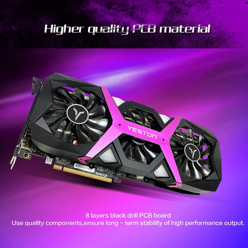 Placa de vídeo,Placa gráfica para jogos RX6600XT-8G D6 PA com memória 8G / 128bit / GDDR6 3 ventiladores de tamanho grande Placa traseira de metal luz respiratória - Gaamerr maniia 