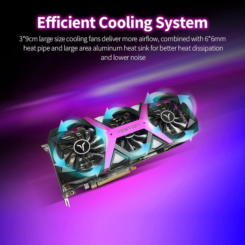 Placa de vídeo,Placa gráfica para jogos RX6800-16G D6 PB com memória 16G / 256bit / GDDR6 3 ventiladores de tamanho grande Placa traseira de metal luz respiratória - Gaamerr maniia 