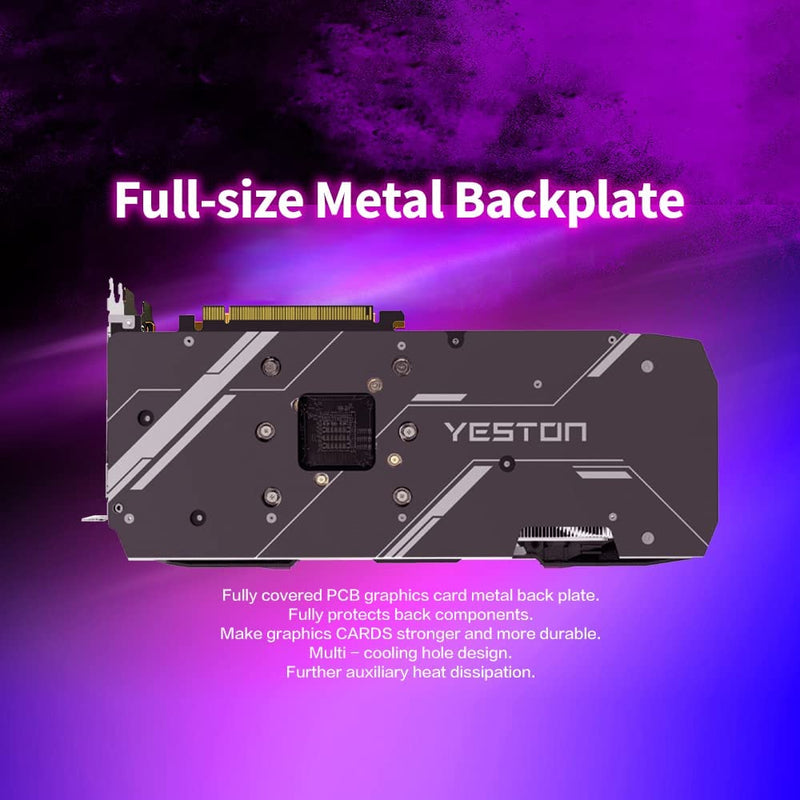 Placa de vídeo,Placa gráfica para jogos RX6800-16G D6 PB com memória 16G / 256bit / GDDR6 3 ventiladores de tamanho grande Placa traseira de metal luz respiratória - Gaamerr maniia 