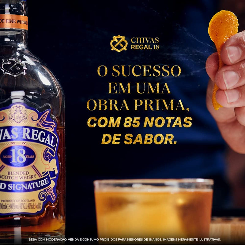 Chivas Regal Whisky 18 anos Escocês 750ml Chivas Sabor Whisky 750 Ml