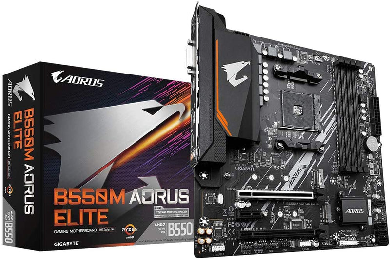 Placa Mãe Gigabyte B550M AORUS ELITE (AM4/DDR4/HDMI/M.2(PCIe,NVMe,SATA3)/VRM Solution/USB3.2) - B550M AORUS ELITE - Gaamerr maniia 