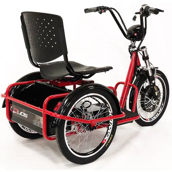 Triciclo Elétrico 800W Freio a Disco com Ré Farol e Alarme Fox Vermelho - Duos