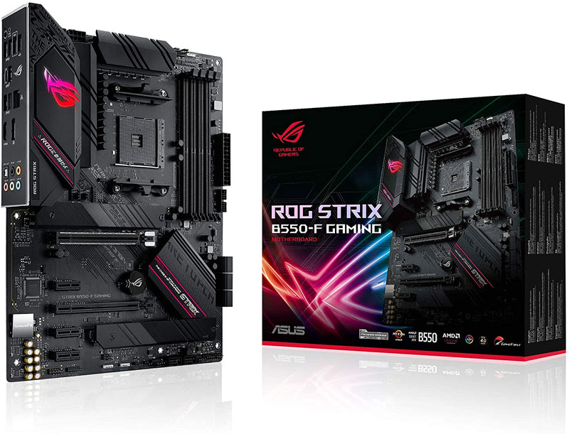 ASUS ROG Strix B550-F Gaming AMD AM4 Zen 3 Ryzen 5000 e 3ª geração Ryzen ATX placa-mãe para jogos (PCIe 4.0, 2,5 GB LAN, BIOS Flashback, HDMI 2.1, Cabeçalho Addressable Gen 2 RGB e Aura Sync) - Gaamerr maniia 