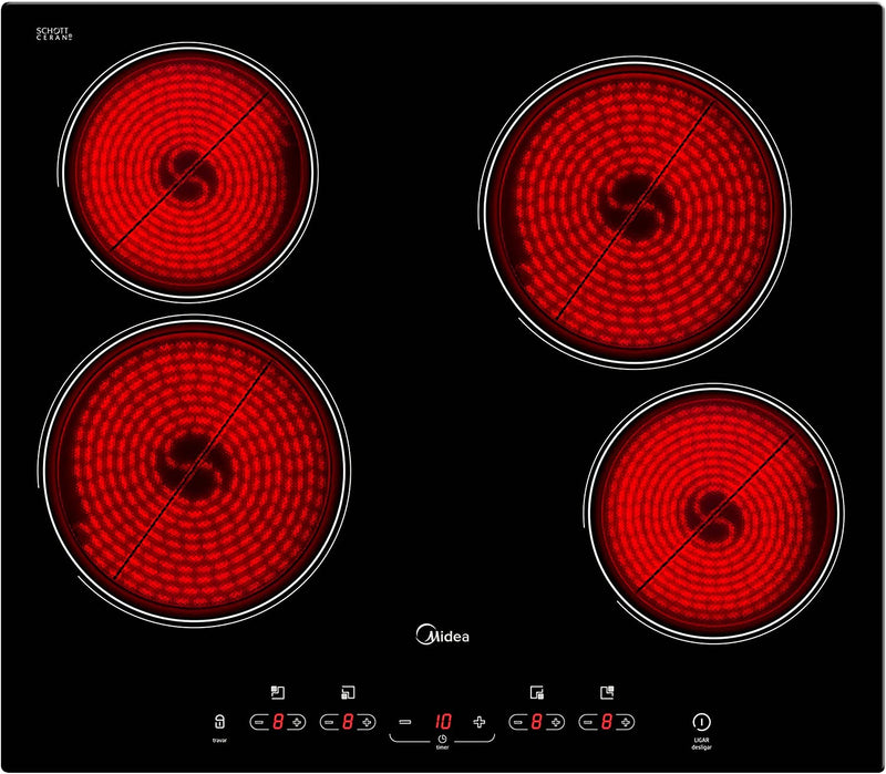 Cooktop Vitrocerâmico 4 Bocas Midea - Gaamerr maniia 