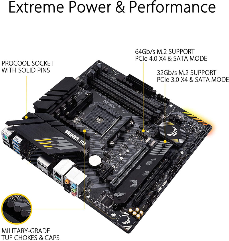 Placa Mãe Asus TUF GAMING B550M-PLUS AMD AM4 DDR4 mATX - Gaamerr maniia 