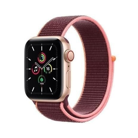 Apple Watch SE 44mm Caixa Dourada e Pulseira Esportiva Ameixa - Gaamerr maniia 