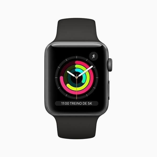 Apple Watch Series 3 (GPS) 42mm Caixa Cinza Espacial de Alumínio com Pulseira Esportiva Preta - Gaamerr maniia 
