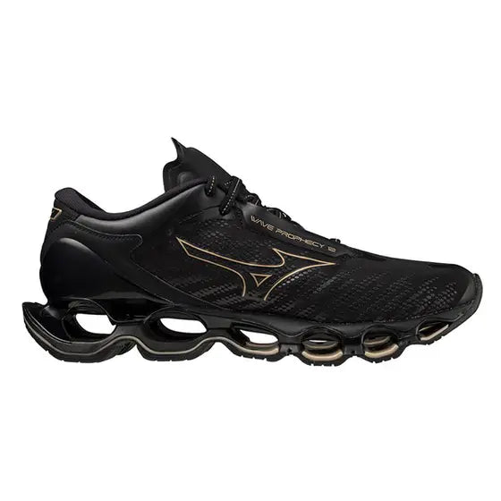 Tênis Mizuno Wave Prophecy 12 Masculino - Preto c/ Dourado