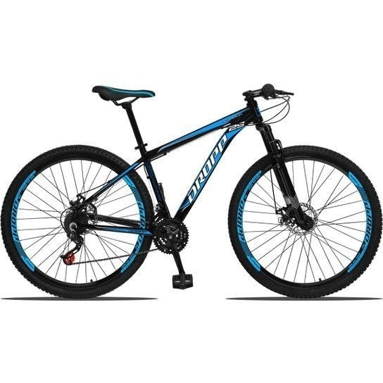 Bicicleta Aro 29 DROPP Aluminum 21 Marchas Freio a Disco Preto e Azul 21 - Gaamerr maniia 