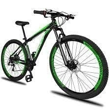 Bicicleta Aro 29 DROPP Aluminum 21 Marchas Freio a Disco Preto e Verde 21 - Gaamerr maniia 