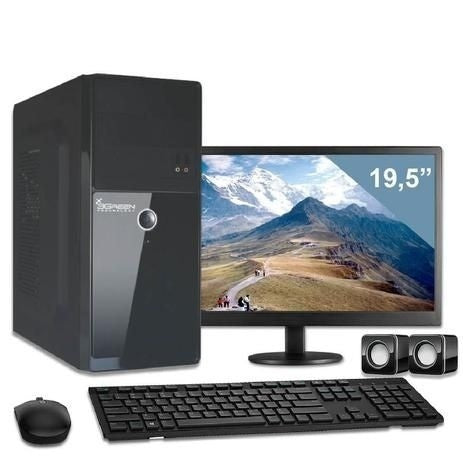 Computador Completo Monitor 19,5" Intel Dual Core 4GB HD 500GB 3green Triumph Business PC CPU Desktop - Gaamerr maniia 