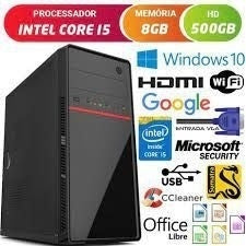 Computador Intel Core i5 3.2Ghz Com Hdmi 8GB HD 500GB Windows 10 Pro Wifi Desktop Pc Mali Brasil - Gaamerr maniia 
