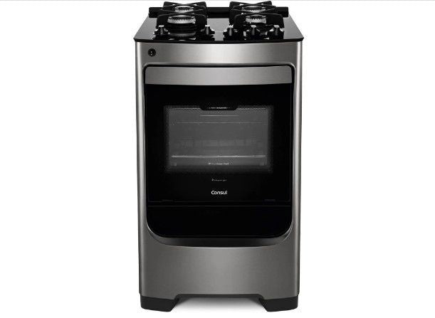 Fogão 4 Bocas Consul CFO4VAR Mesa De Vidro Inox Bivolt - ofertasbacanassss