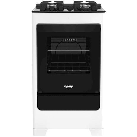 Fogão 4 Bocas Dako Supreme Glass, Branco, Tripla Chama, Acendimento Automático - ofertasbacanassss