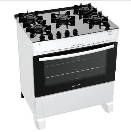 Fogão 5 Bocas Atlas Branco Mônaco Top Glass Bivolt - ofertasbacanassss