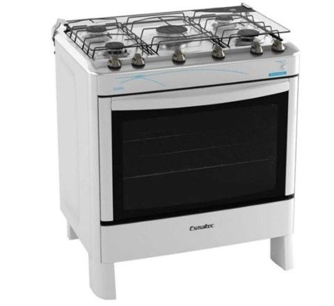 Fogão 5 Bocas Esmaltec Ágata - Acendimento Automático Branco - ofertasbacanassss