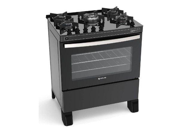 Fogão Agile Glass 5 Bocas Preto Atlas - ofertasbacanassss