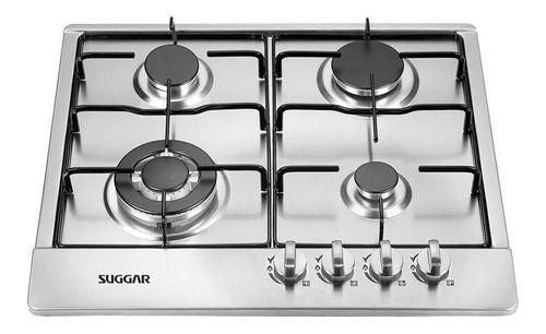 Fogão de Mesa Cooktop 4 Bocas Aço inox à Gás Suggar FG4134IX - ofertasbacanassss