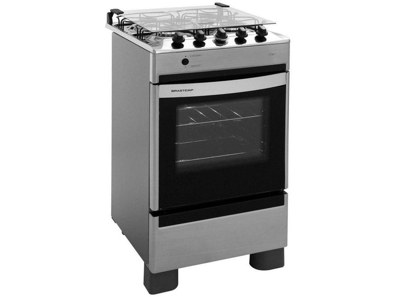 Fogão De Piso Brastemp 4 Bocas BFO4N Inox - Bivolt - ofertasbacanassss