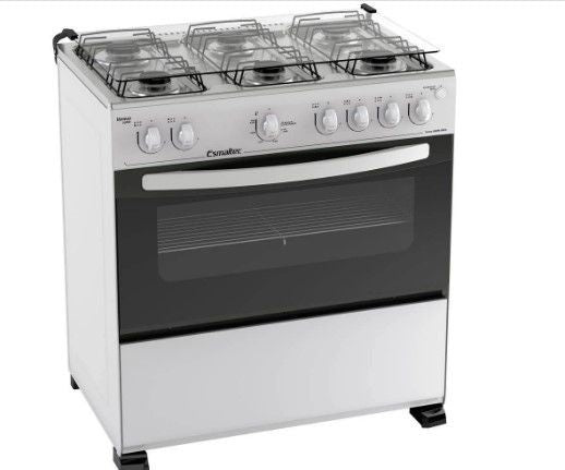 Fogão De Piso Esmaltec 6 Bocas Acendimento Automático Veneza - ofertasbacanassss