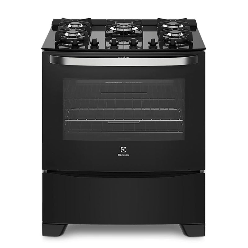 Fogão de Piso Mesa de Vidro Electrolux 5 Bocas 76GS Preto - Bivolt - ofertasbacanassss