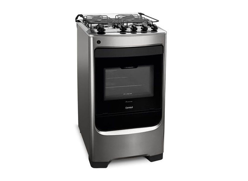 Fogão Piso Consul 4 Bocas CFO4N Inox Bivolt - ofertasbacanassss