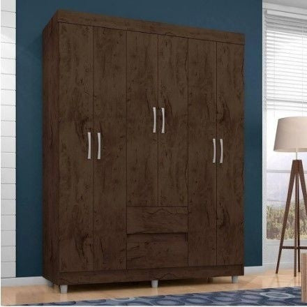 Guarda Roupa 620 6 Portas 2 Gavetas Imbuia - Araplac - ofertasbacanassss