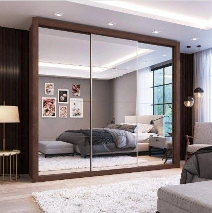 Guarda Roupa Casal Com Espelho 3 Portas Flórida Siena Móveis Malbec - ofertasbacanassss