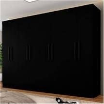 Guarda Roupa Casal Mayra 8 Portas Preto Fosco - Moveis Arapongas - ofertasbacanassss