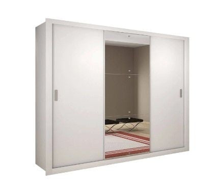 Guarda Roupa Casal Veneza Luxo Com 3 Portas Rufato - Branco - ofertasbacanassss