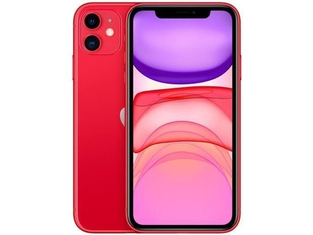 iPhone 11 Apple (128GB) (PRODUCT)RED tela 6,1" Câmera 12MP iOS - ofertasbacanassss