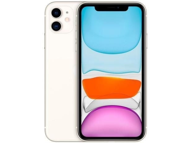 iPhone 11 Apple (64GB) Branco Tela 6,1" 4G Câmera 12MP iOS - ofertasbacanassss