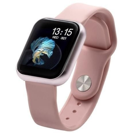 Relógio Smartwatch T80 Com 2 Pulseiras + Fone Sem Fio Rosa + Película - ofertasbacanassss