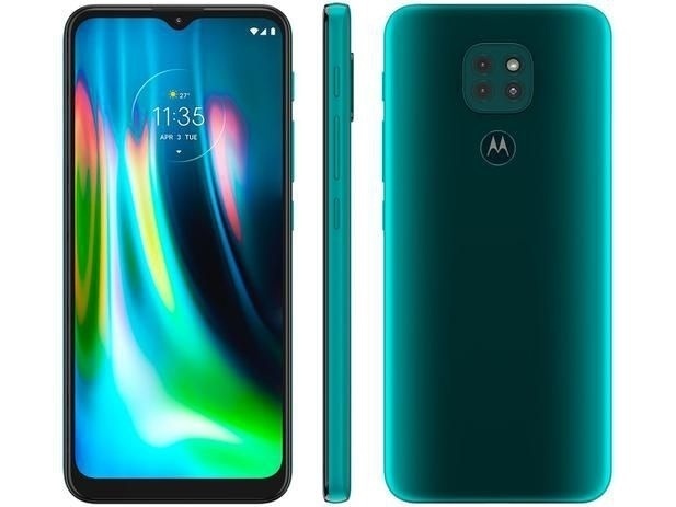 Smartphone Motorola G9 Play 64GB 4G Wi-Fi Tela 6.5'' Dual Chip 4GB RAM Câmera Tripla + Selfie 8MP - Verde Turquesa