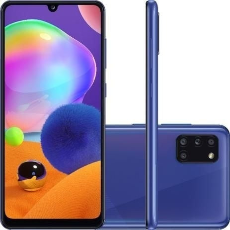 Smartphone Samsung Galaxy A31 128GB 4G Wi-Fi Tela 6.4'' Dual Chip 4GB RAM Câmera Quádrupla + Selfie 20MP - Azul - ofertasbacanassss