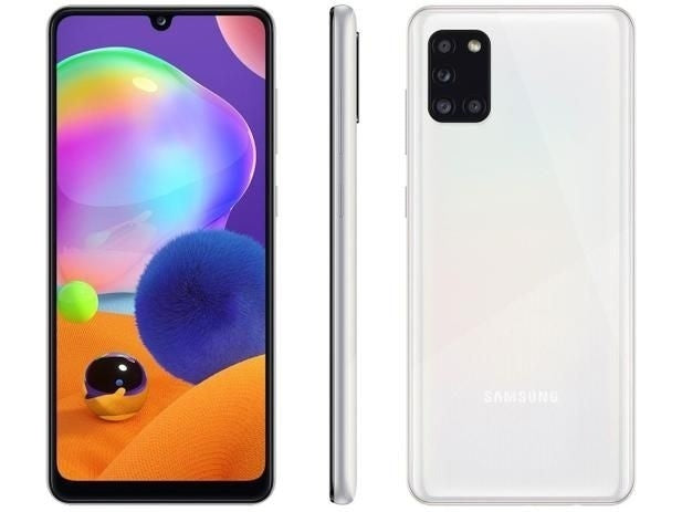 Smartphone Samsung Galaxy A31 128GB 4G Wi-Fi Tela 6.4'' Dual Chip 4GB RAM Câmera Quádrupla + Selfie 20MP - Branco - ofertasbacanassss